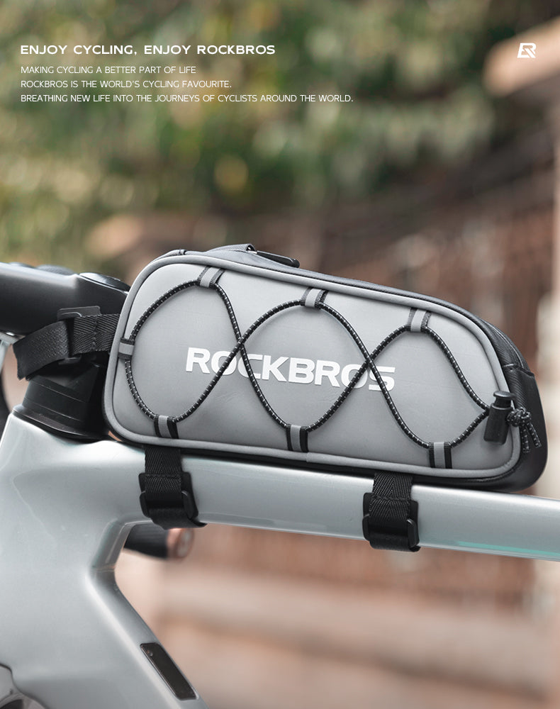 ROCKBROS Waterproof Reflective Bicycle Top Tube Bag, Secure Cycling Storage