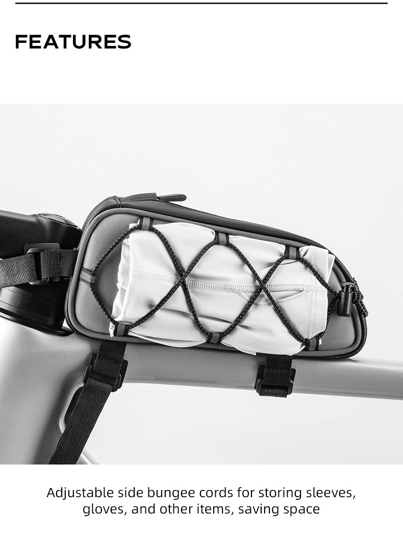 ROCKBROS Waterproof Reflective Bicycle Top Tube Bag, Secure Cycling Storage