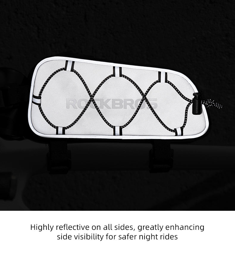 ROCKBROS Waterproof Reflective Bicycle Top Tube Bag, Secure Cycling Storage
