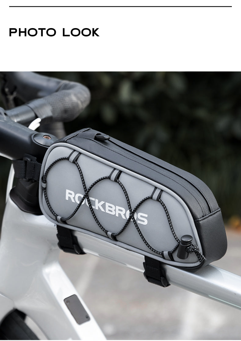 ROCKBROS Waterproof Reflective Bicycle Top Tube Bag, Secure Cycling Storage