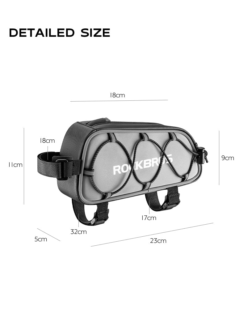 ROCKBROS Waterproof Reflective Bicycle Top Tube Bag, Secure Cycling Storage