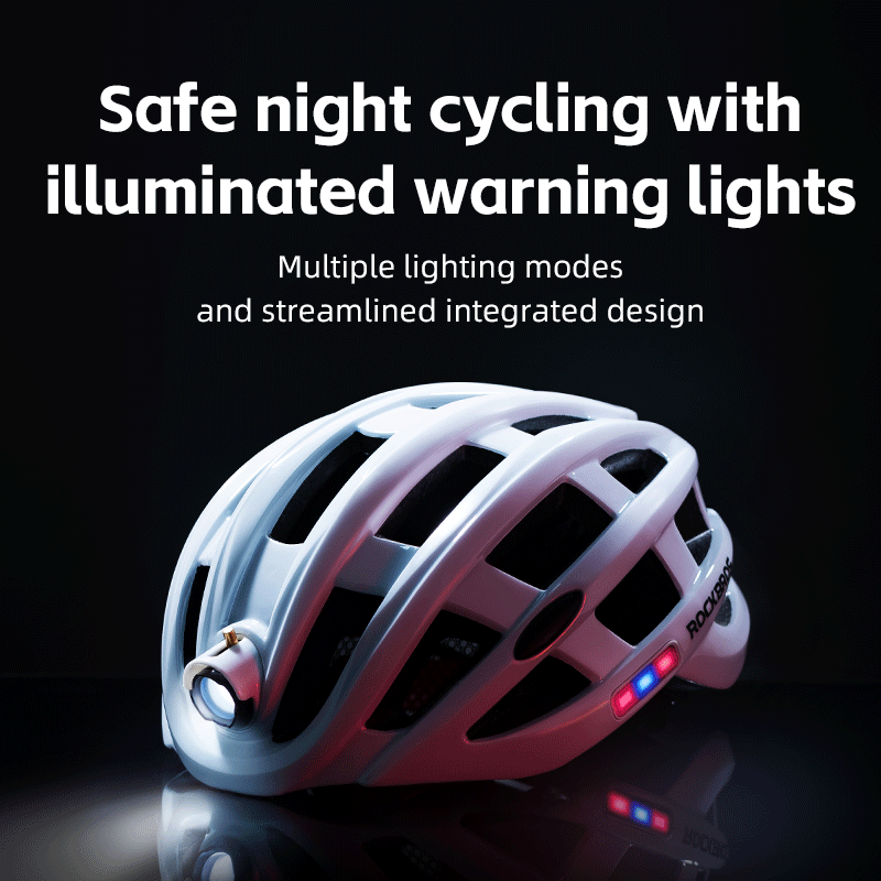 ROCKBROS Ultralight Cycling Helmet with USB Rechargeable LED Safety Light