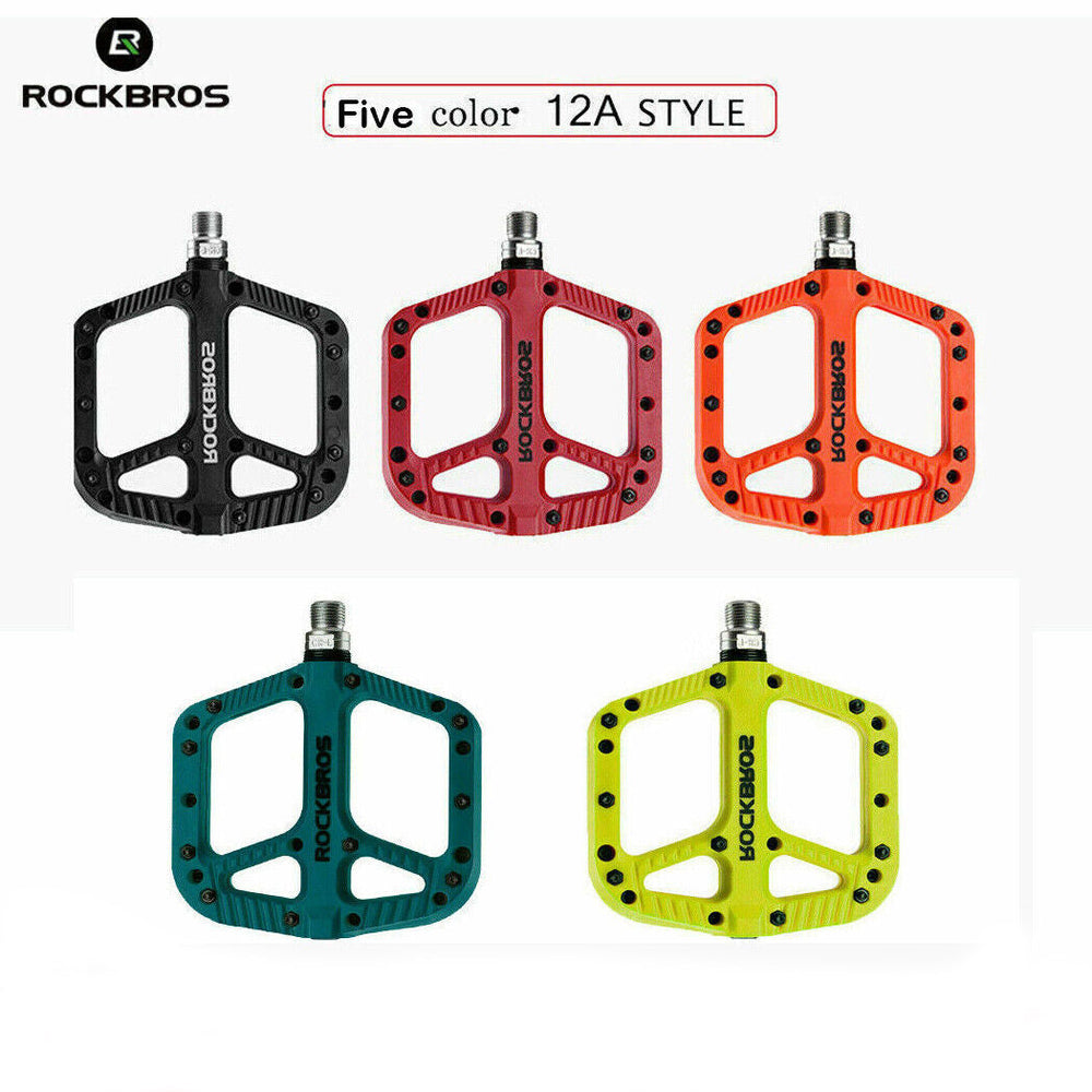 ROCKBROS Extra Large Nylon Bike Pedals: Anti-Skid Grip, Sealed DU Bearings