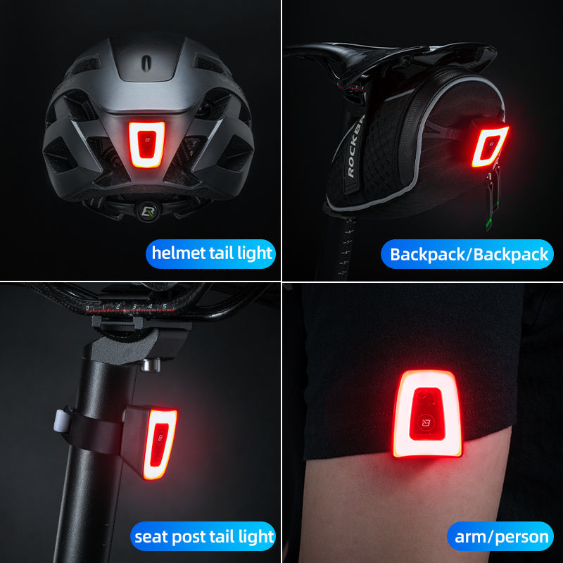 ROCKBROS Compact Red USB Rechargeable Helmet Light for Cycling Safety