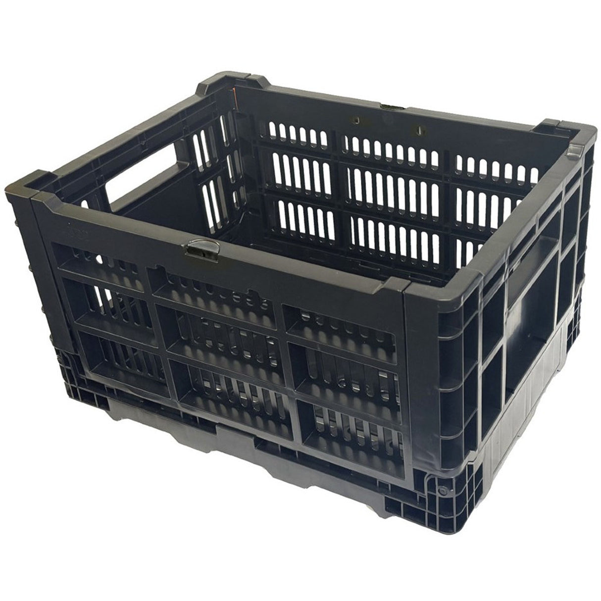 Azur Large Fold-Down Bicycle Cargo Basket - Black, 70 Litre Capacity
