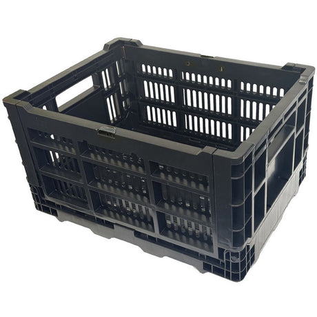 Azur Large Fold-Down Bicycle Cargo Basket - Black, 70 Litre Capacity