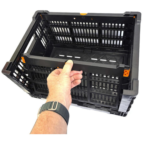 Azur Large Fold-Down Bicycle Cargo Basket - Black, 70 Litre Capacity