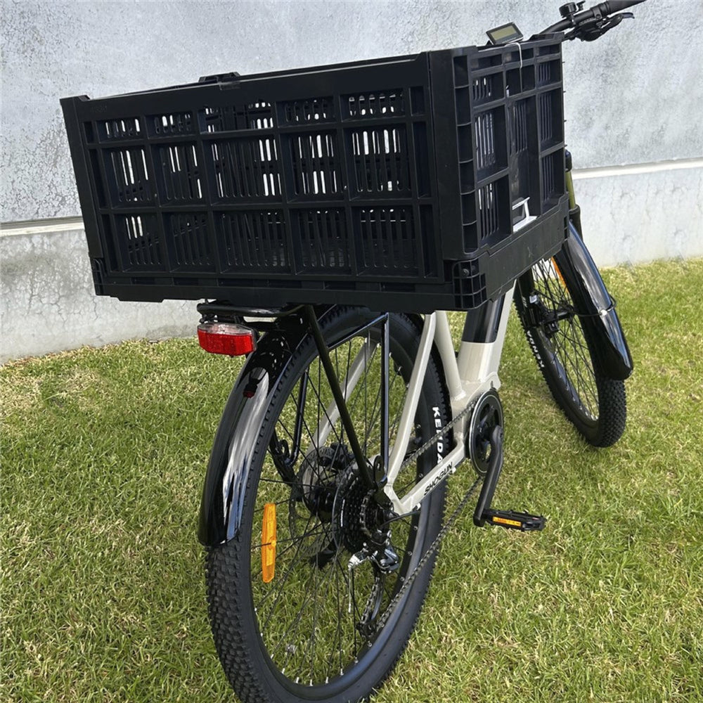 Azur Large Fold-Down Bicycle Cargo Basket - Black, 70 Litre Capacity