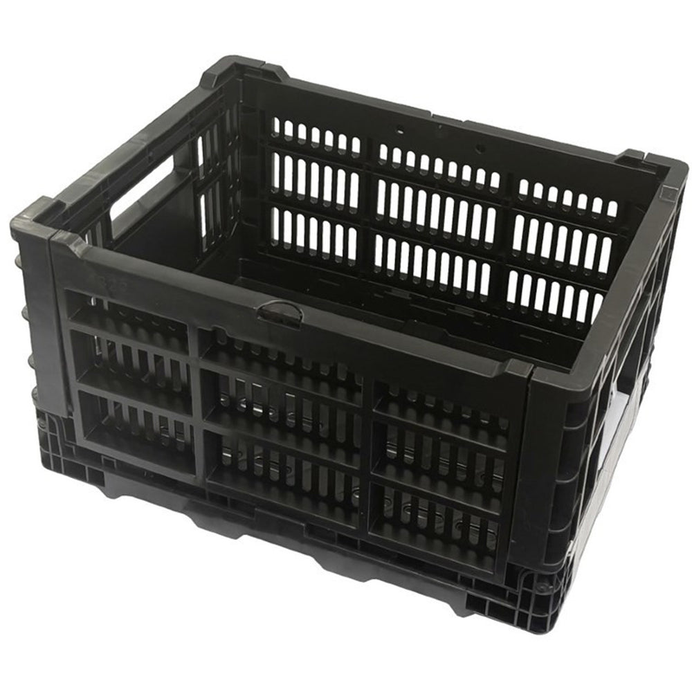 Azur Small Black Fold-Down Bicycle Cargo Basket - 25L Capacity, Easy Install
