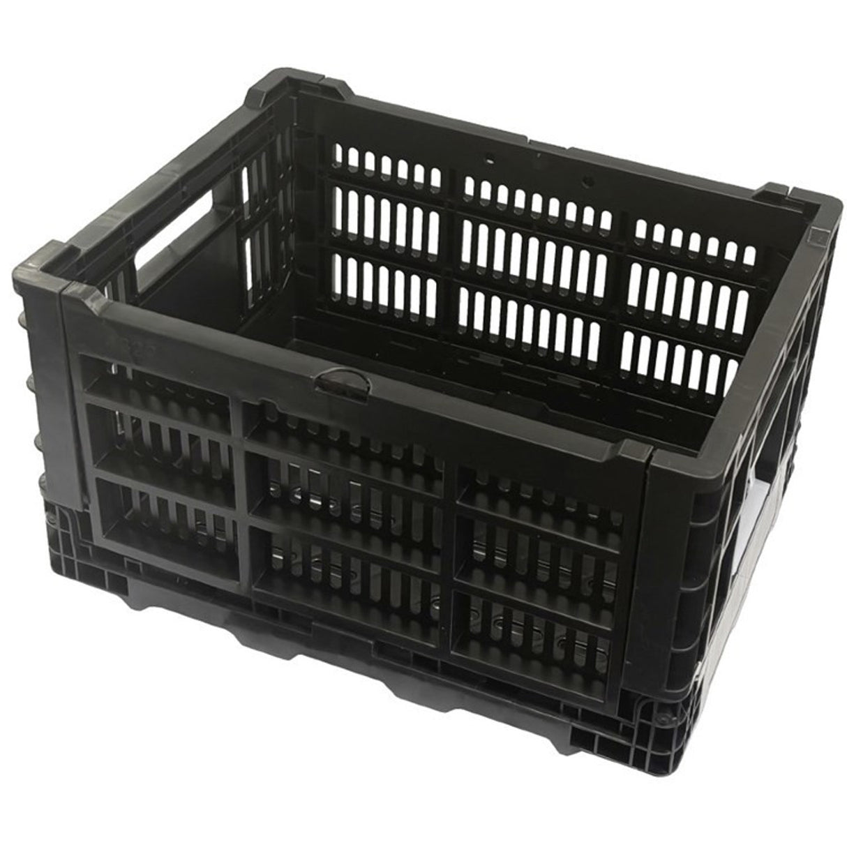 Azur Small Black Fold-Down Bicycle Cargo Basket - 25L Capacity, Easy Install