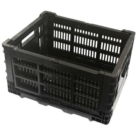 Azur Small Black Fold-Down Bicycle Cargo Basket - 25L Capacity, Easy Install