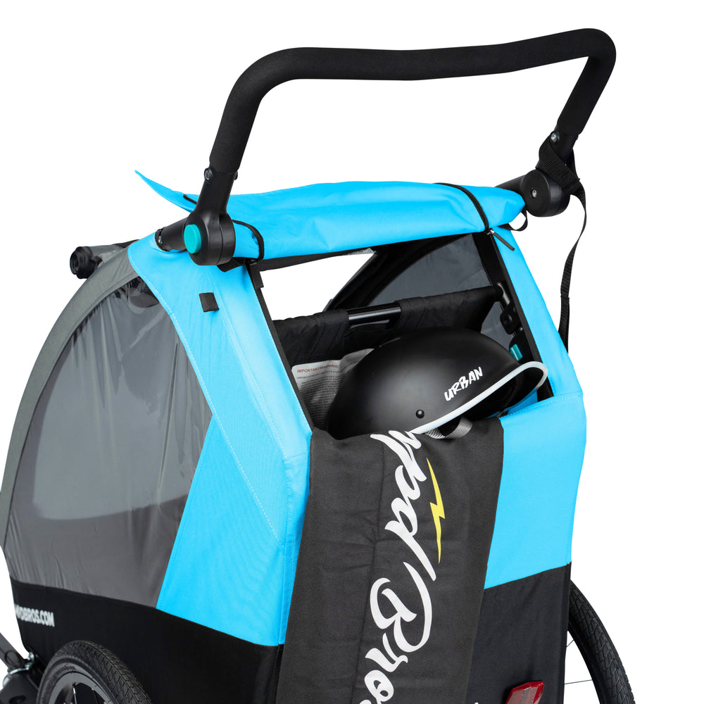 Ampd Bros Deluxe Kids Bike Trailer Pram | Suspension, Single/Double, Jogger Wheel