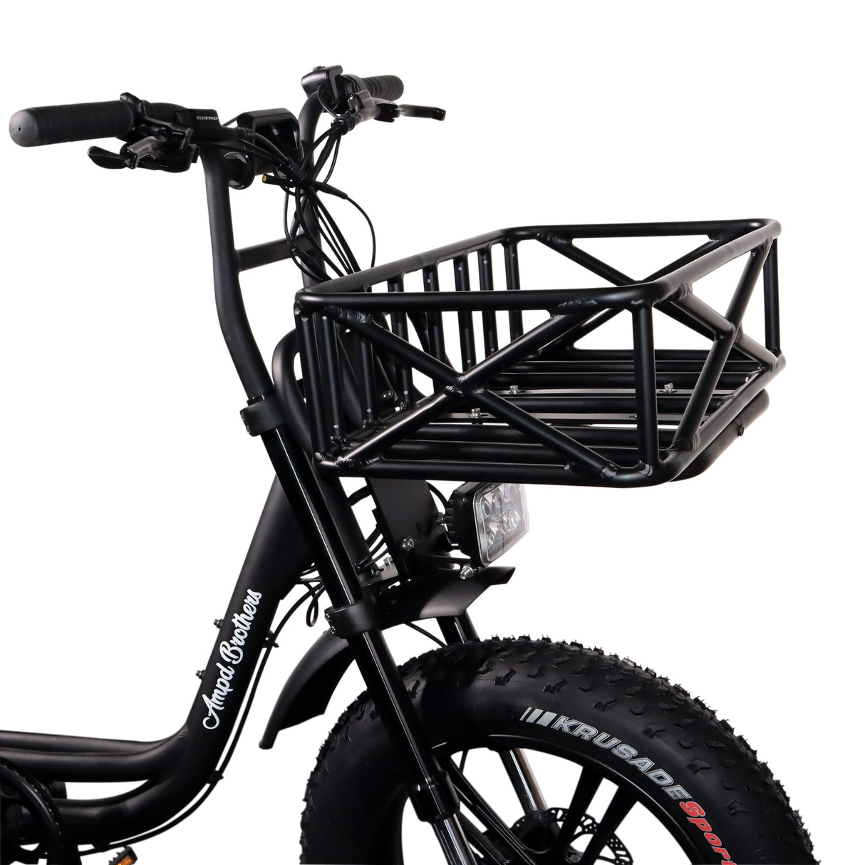 ACE E-Bike Front Cargo Rack & Basket System – Durable Aluminium, Matte Black
