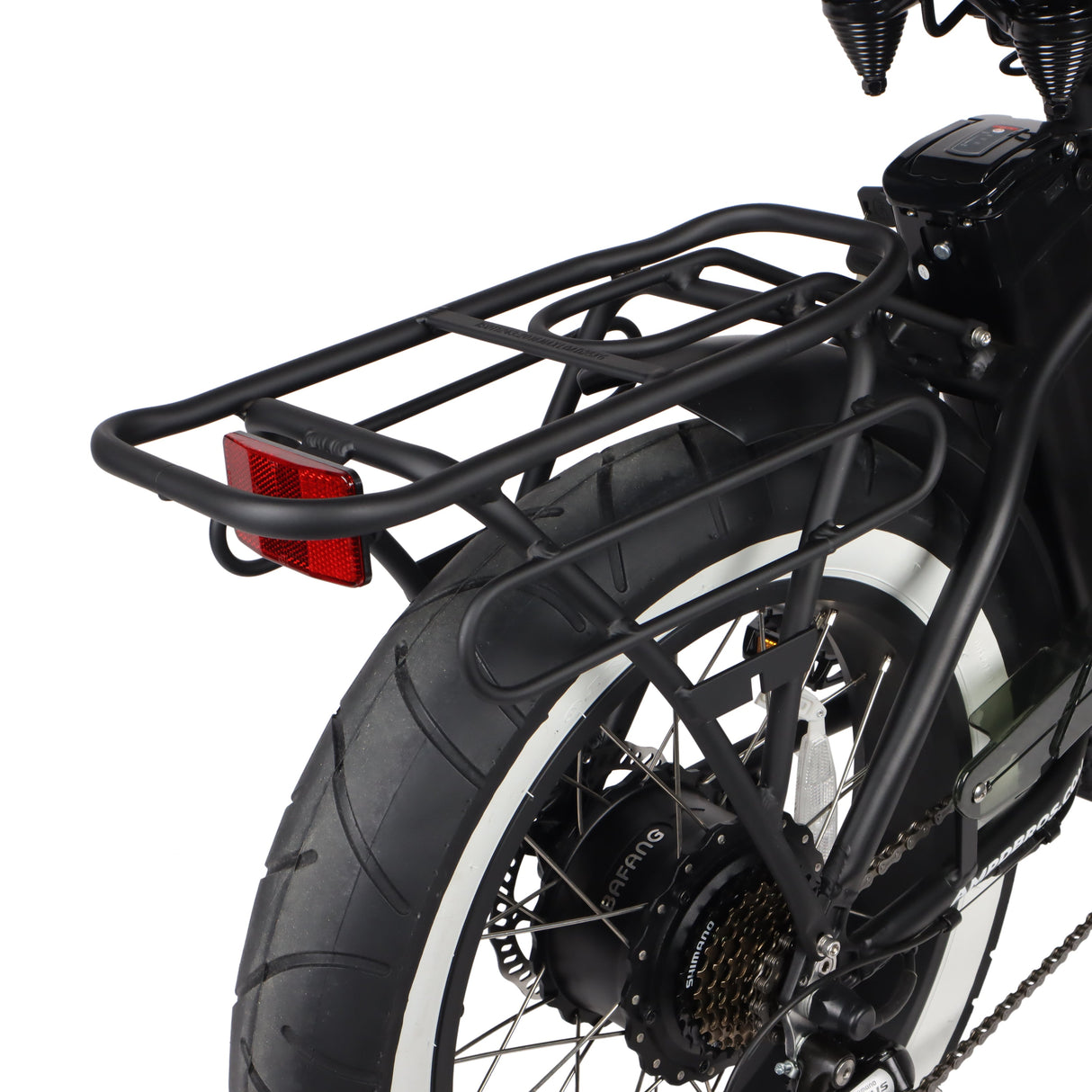 Stubbie Electric Bike Rear Cargo Rack - Heavy Duty Matte Black Carrier