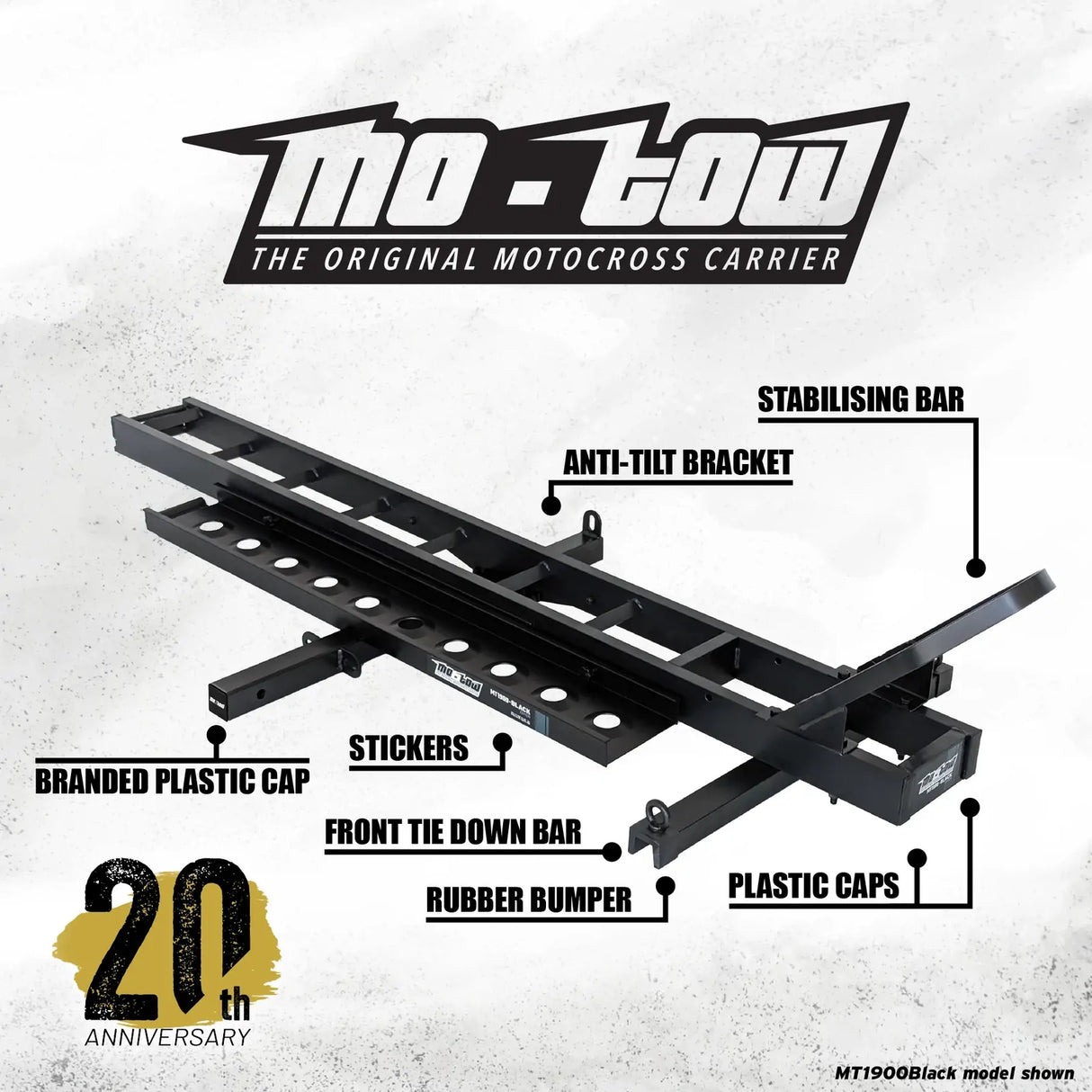 Mo-Tow 1.5m Motocross Motorcycle Bike Carrier | Secure Tow Bar Mount