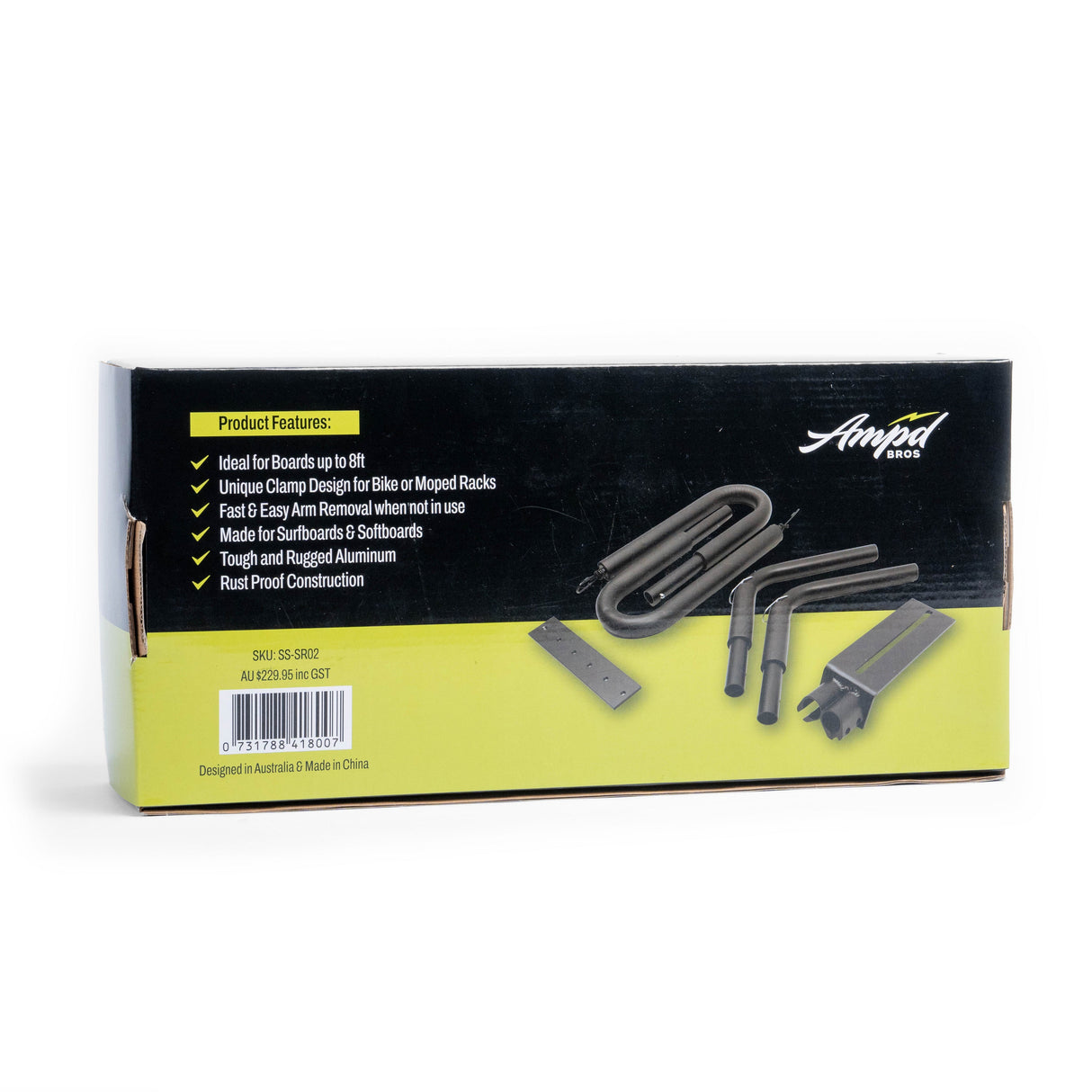 Ultimate ACE Bike Moped Surfboard Rack - Securely Carry Boards up to 8ft