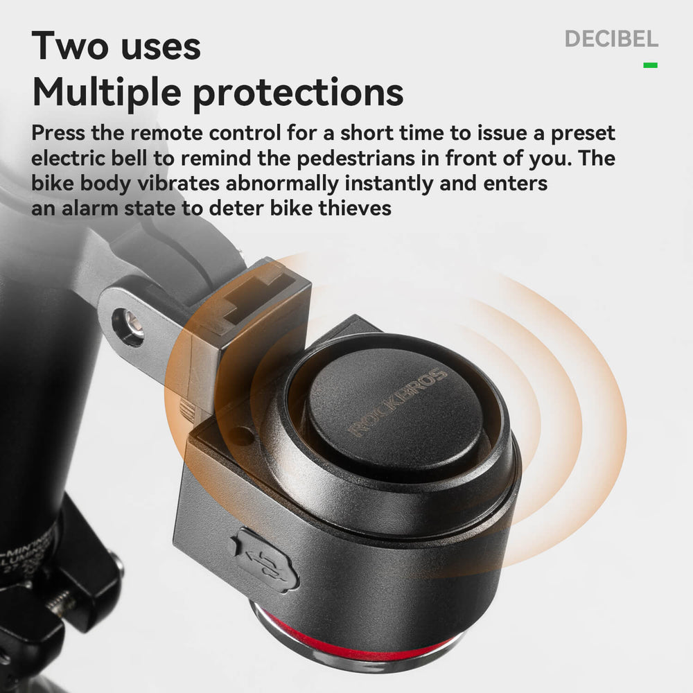 ROCKBROS Wireless Remote Bicycle Tail Light: Anti-Theft Alarm, Horn, Cycling Safety
