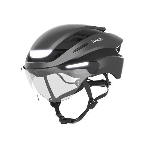 Lumos Ultra E-Bike Helmet with Integrated Eye Shield and Smart Turn Signals