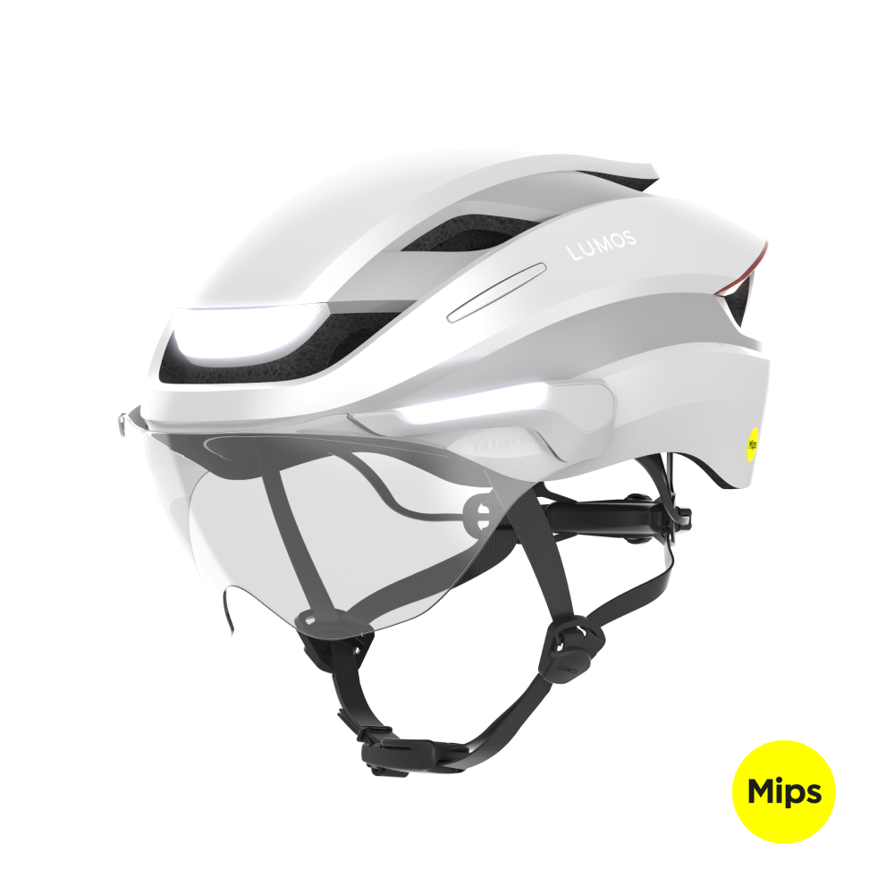 Lumos Ultra E-Bike Helmet with Integrated Eye Shield and Smart Turn Signals