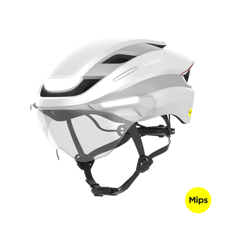 Lumos Ultra E-Bike Helmet with Integrated Eye Shield and Smart Turn Signals