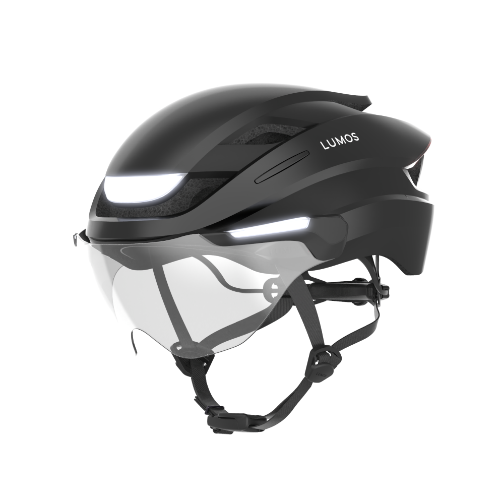 Lumos Ultra E-Bike Helmet with Integrated Eye Shield and Smart Turn Signals