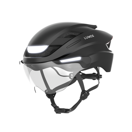 Lumos Ultra E-Bike Helmet with Integrated Eye Shield and Smart Turn Signals