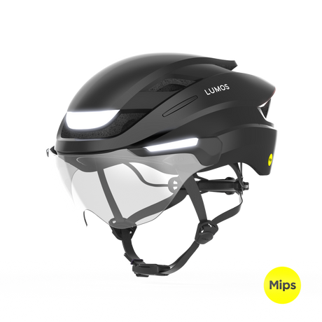 Lumos Ultra E-Bike Helmet with Integrated Eye Shield and Smart Turn Signals
