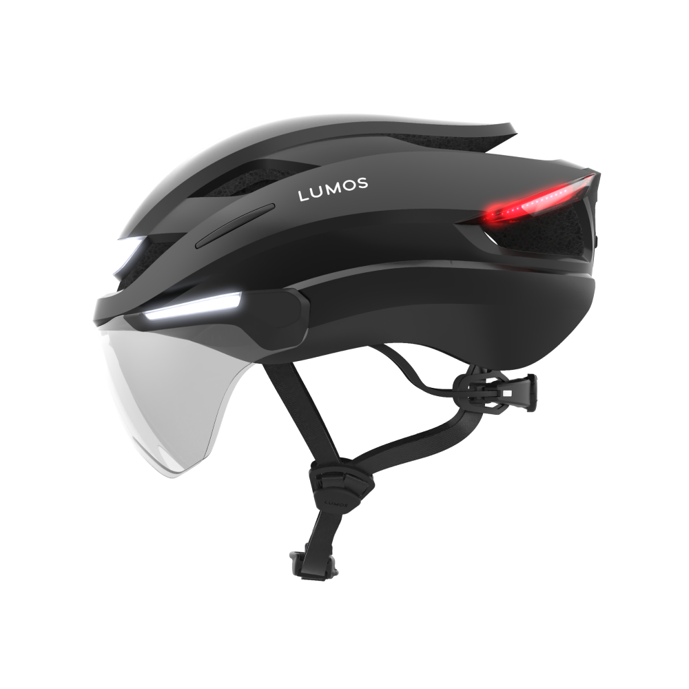 Lumos Ultra E-Bike Helmet with Integrated Eye Shield and Smart Turn Signals