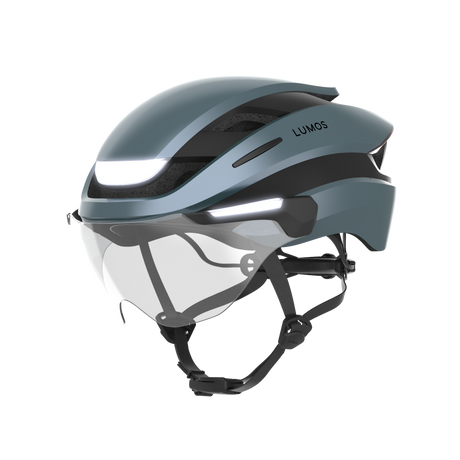 Lumos Ultra E-Bike Helmet with Integrated Eye Shield and Smart Turn Signals