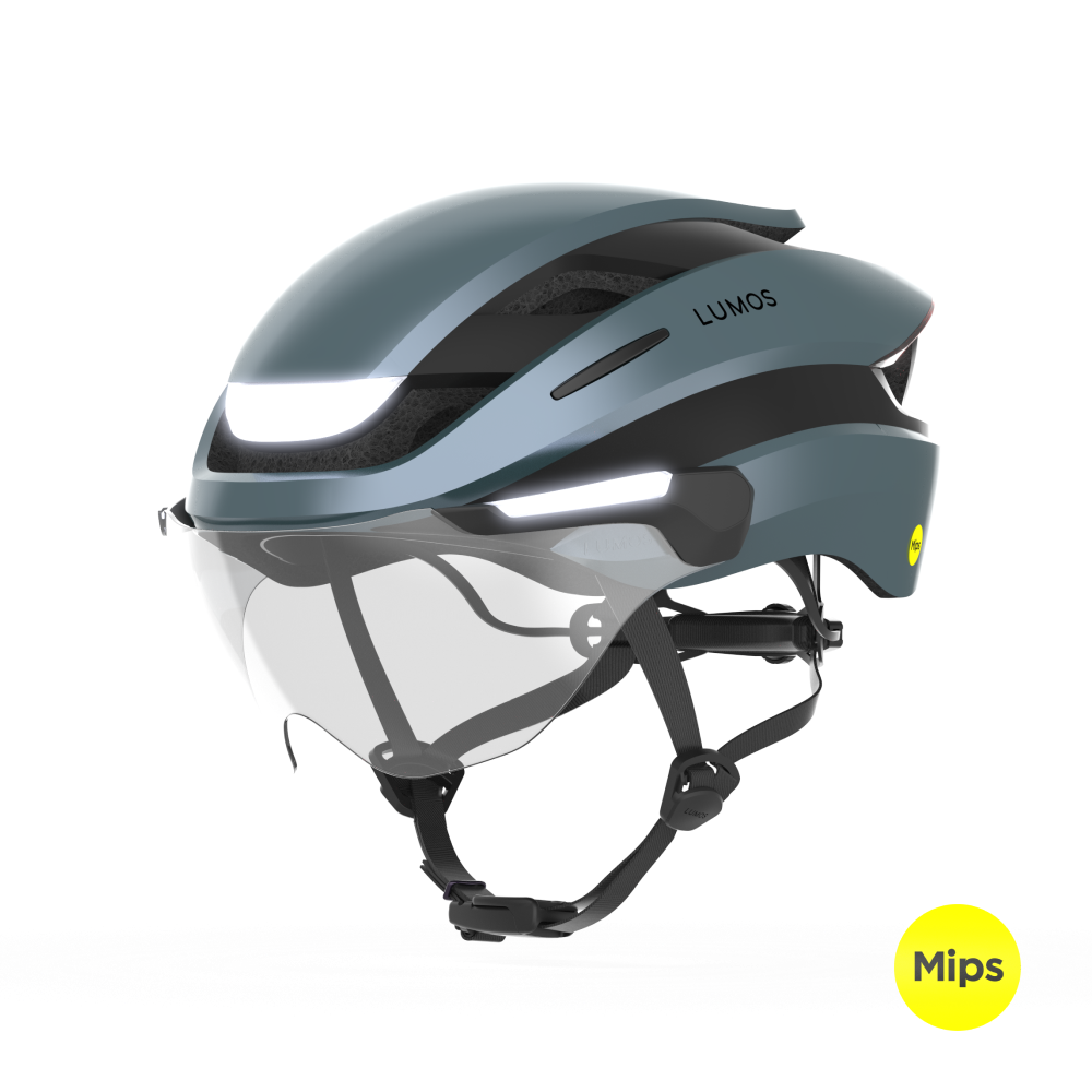 Lumos Ultra E-Bike Helmet with Integrated Eye Shield and Smart Turn Signals
