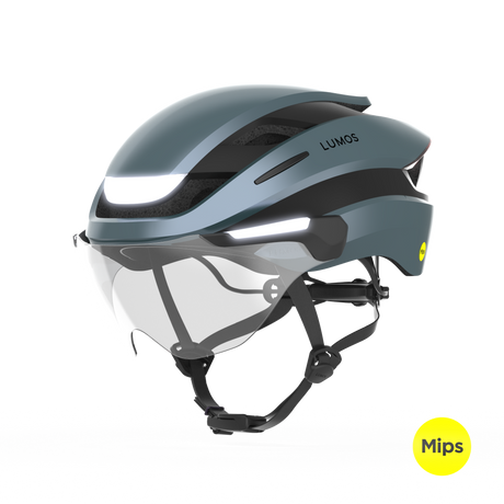 Lumos Ultra E-Bike Helmet with Integrated Eye Shield and Smart Turn Signals