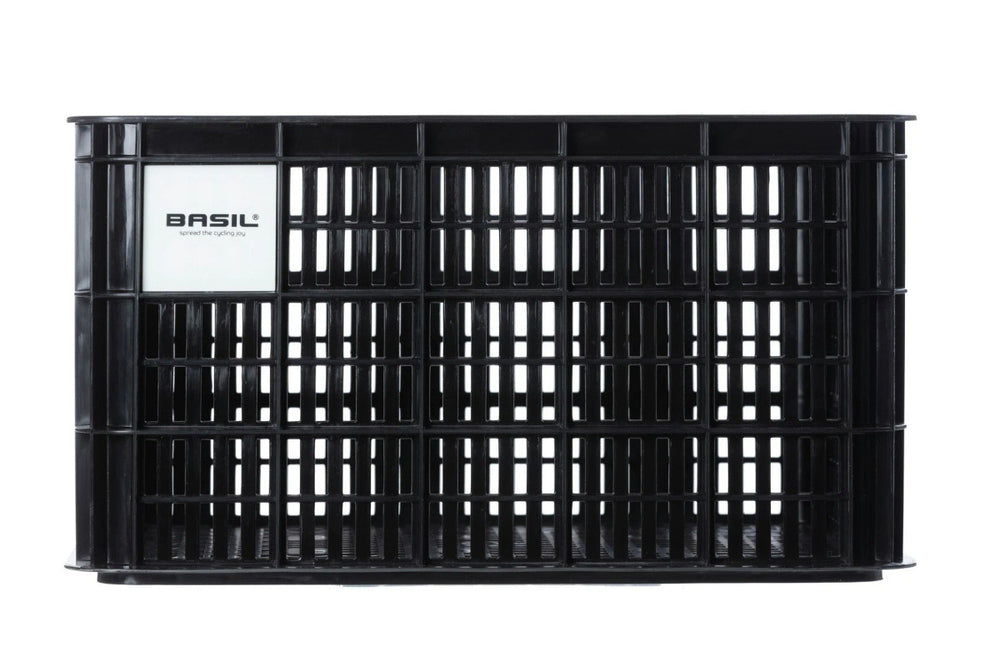 Basil Large 40L Black Recycled Bicycle Crate for Front or Rear Mounting