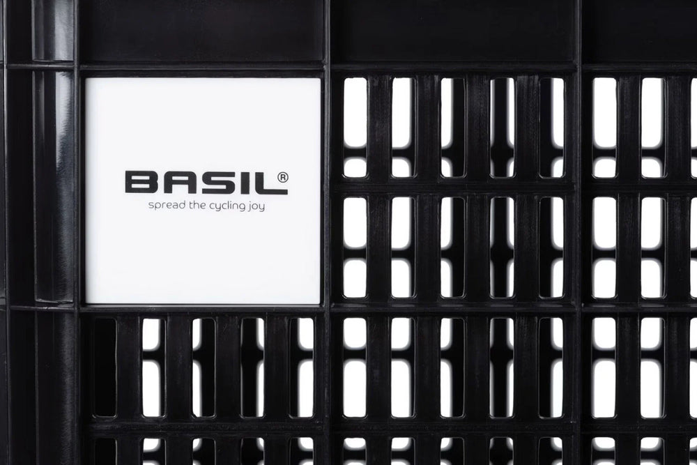 Basil Small 17.5L Recycled Black Bicycle Crate for Front/Rear Bike Storage