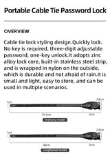 ROCKBROS Compact 3-Digit Password Helmet Lock for Bikes, Scooters, Motorcycles
