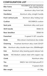 ROCKBROS ACS 16-inch Folding Bike: 9-Speed, Disc Brakes, Lightweight Urban Commuter