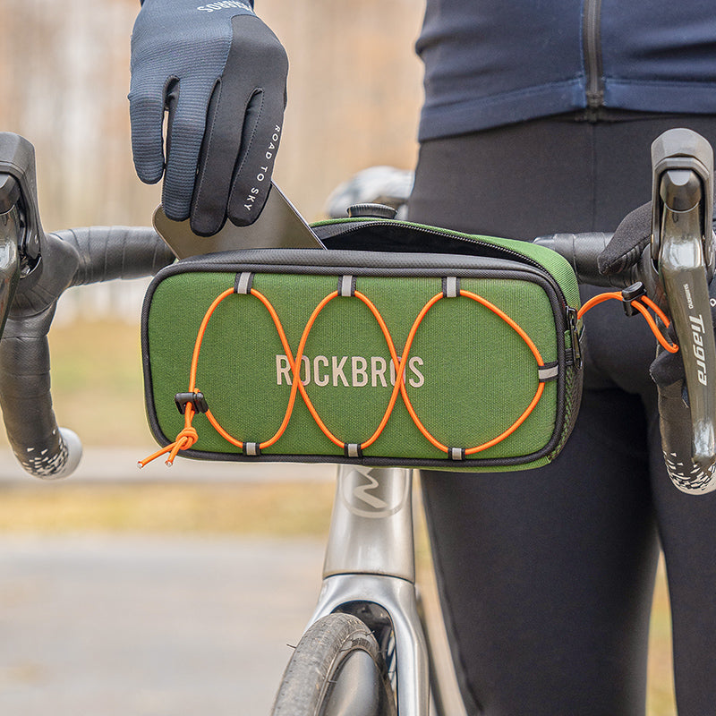 ROAD TO SKY ROCKBROS Deluxe Waterproof Cycling Handlebar Bag with Secure Lock