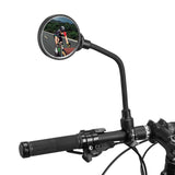ROCKBROS Flexible Bicycle Handlebar Rearview Mirror - Adjustable 360° Wide Angle Safety Convex Mirror