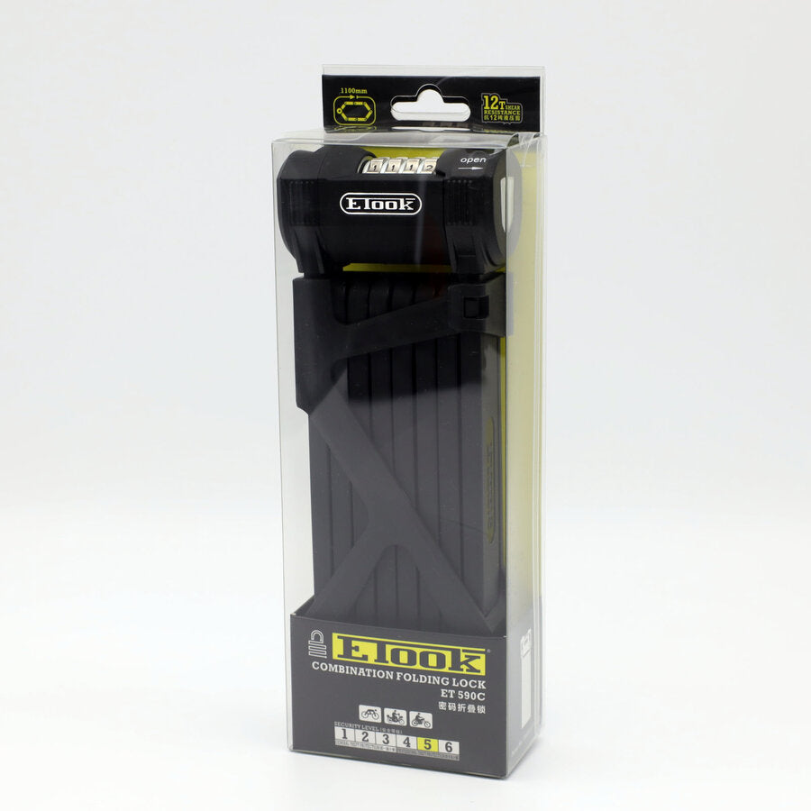 VAULT ET590 Combination Folding Lock + Bike ID Kit +