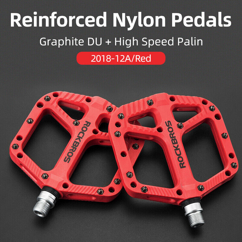 ROCKBROS Extra Large Nylon Bike Pedals: Anti-Skid Grip, Sealed DU Bearings