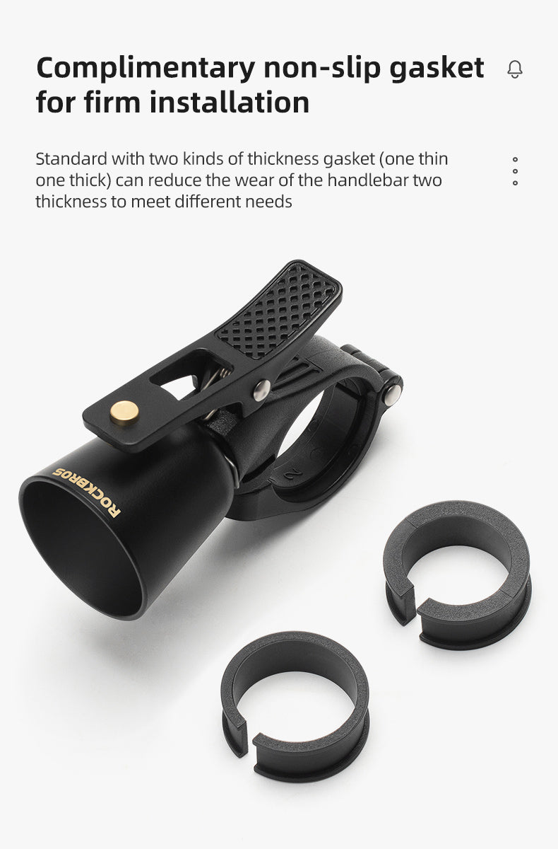 ROCKBROS Classic Brass Bike Bell: Loud, Durable, Easy Fit Adult Bicycles