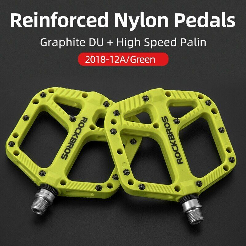 ROCKBROS Extra Large Nylon Bike Pedals: Anti-Skid Grip, Sealed DU Bearings