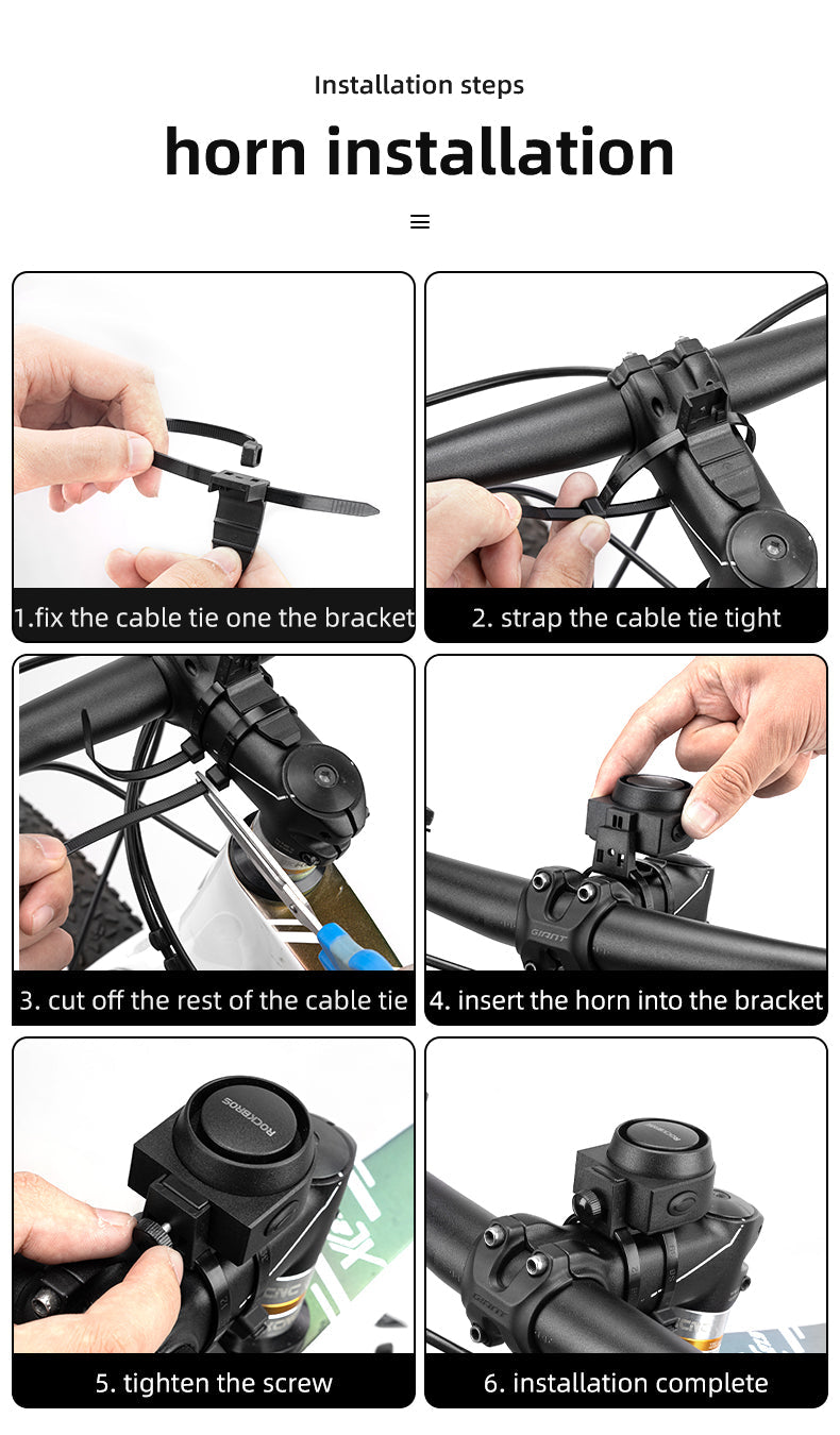 ROCKBROS 115dB Wireless Bike Alarm with Remote Vibration Anti‑Theft