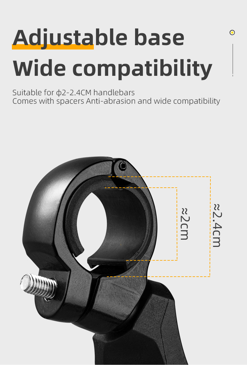 ROCKBROS 360° Adjustable HD Convex Bike Handlebar Rear View Mirror