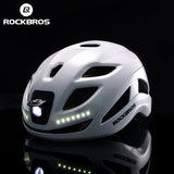 ROCKBROS USB-C Rechargeable Cycling Safety Helmet with Integrated Warning Lights