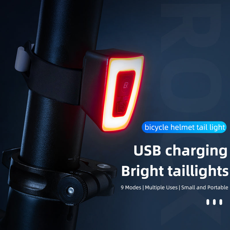 ROCKBROS Compact Red USB Rechargeable Helmet Light for Cycling Safety