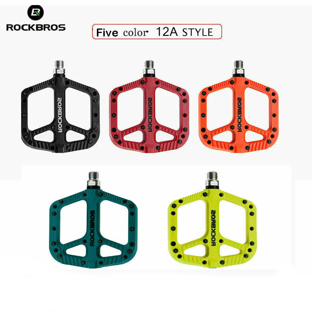 ROCKBROS Extra Large Nylon Bike Pedals: Anti-Skid Grip, Sealed DU Bearings