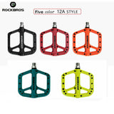 ROCKBROS Extra Large Nylon Bike Pedals: Anti-Skid Grip, Sealed DU Bearings