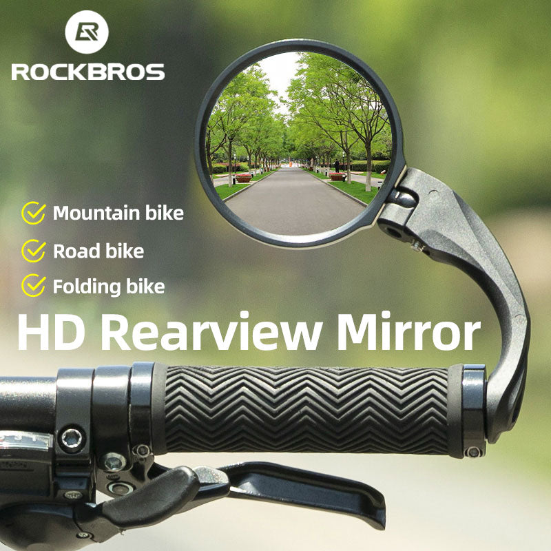 ROCKBROS Bicycle Bar End Mirror: Adjustable HD Cycling Rearview Safety Mirror
