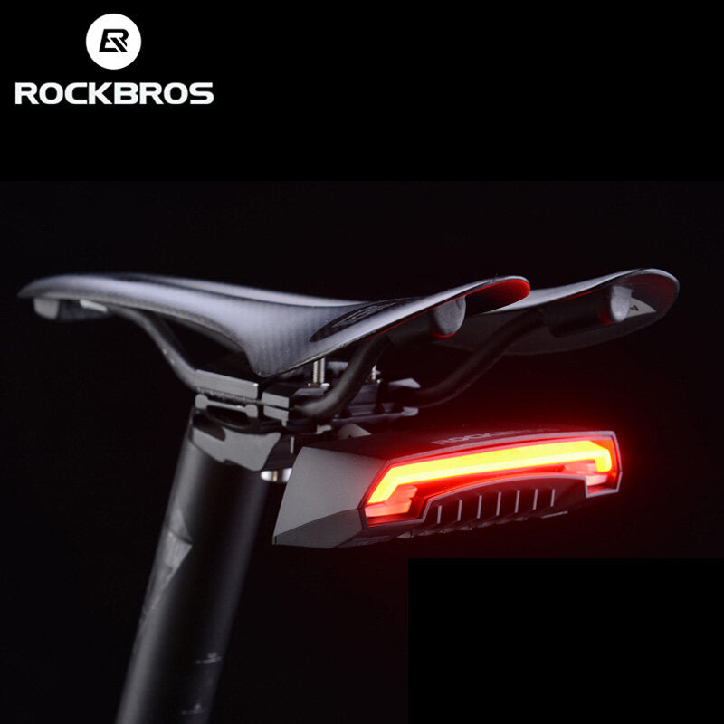 ROCKBROS Bicycle LED Rear Light: Saddle Mount, Remote Control, USB Rechargeable