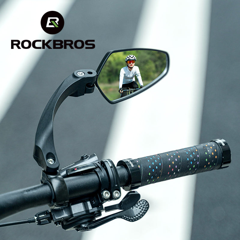 ROCKBROS 360° Adjustable HD Convex Bike Handlebar Rear View Mirror
